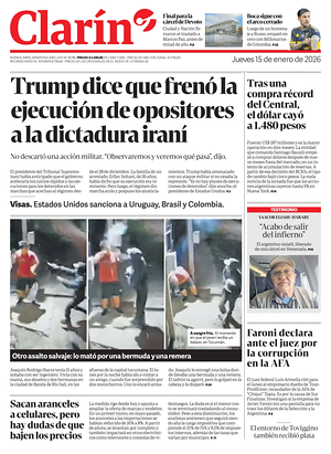Prima pagina Clarín di oggi - Quotidiano estero