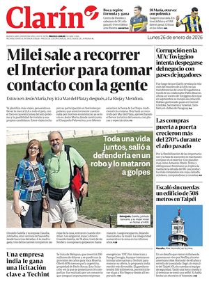Prima pagina Clarín di oggi - Quotidiano estero