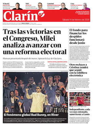 Prima pagina Clarín di oggi - Quotidiano estero
