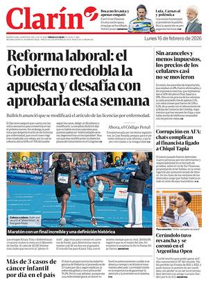 Prima pagina Clarín di oggi - Quotidiano estero