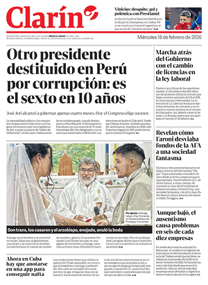 Prima pagina Clarín di oggi - Quotidiano estero