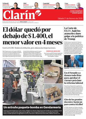 Prima pagina Clarín di oggi - Quotidiano estero