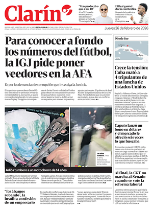 Prima pagina Clarín di oggi - Quotidiano estero