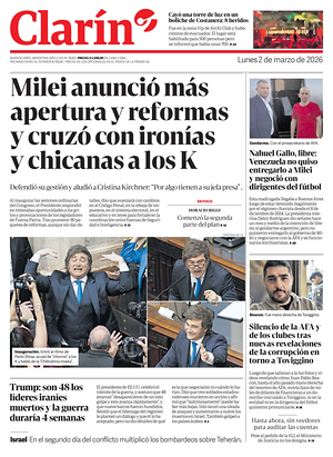 Prima pagina Clarín di oggi - Quotidiano estero