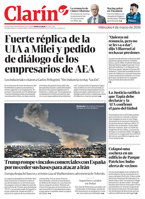 Prima pagina Clarín di oggi - Quotidiano estero