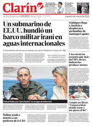 Prima pagina Clarín di oggi - Quotidiano estero