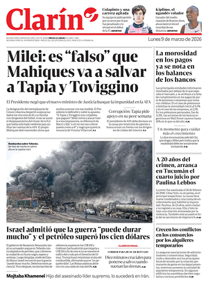 Prima pagina Clarín di oggi - Quotidiano estero