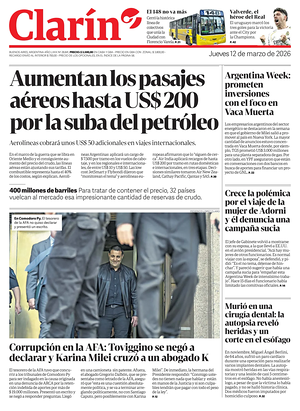 Prima pagina Clarín di oggi - Quotidiano estero