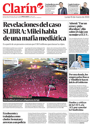 Prima pagina Clarín di oggi - Quotidiano estero