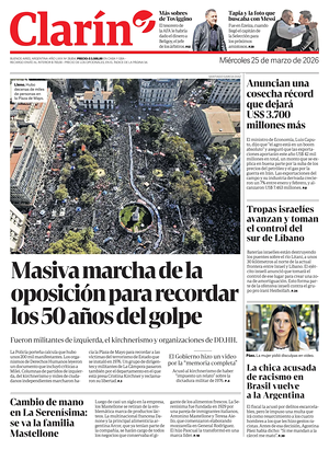 Prima pagina Clarín di oggi - Quotidiano estero