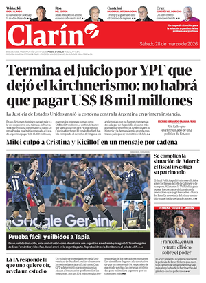 Prima pagina Clarín di oggi - Quotidiano estero