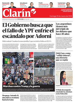 Prima pagina Clarín di oggi - Quotidiano estero