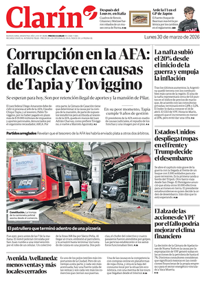 Prima pagina Clarín di oggi - Quotidiano estero
