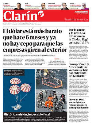Prima pagina Clarín di oggi - Quotidiano estero