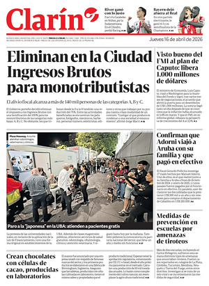 Prima pagina Clarín di oggi - Quotidiano estero