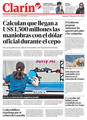 Prima pagina Clarín di oggi - Quotidiano estero