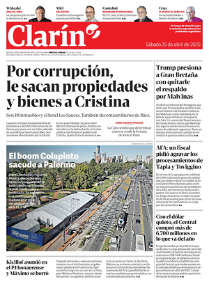 Prima pagina Clarín di oggi - Quotidiano estero