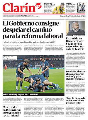 Prima pagina Clarín di oggi - Quotidiano estero