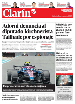 Prima pagina Clarín di oggi - Quotidiano estero