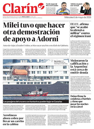 Prima pagina Clarín di oggi - Quotidiano estero