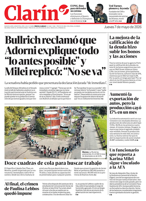 Prima pagina Clarín di oggi - Quotidiano estero