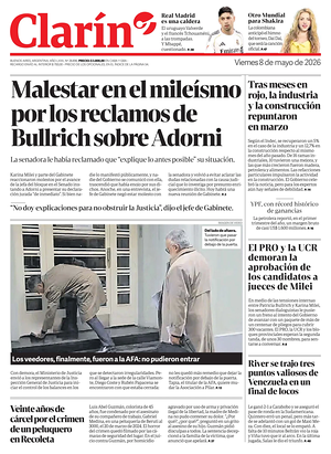 Prima pagina Clarín di oggi - Quotidiano estero