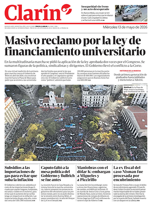 Prima pagina Clarín di oggi - Quotidiano estero