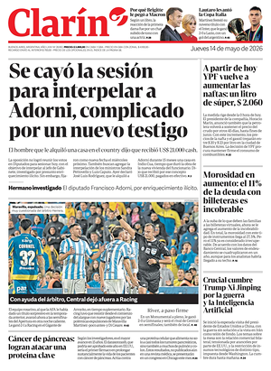 Prima pagina Clarín di oggi - Quotidiano estero