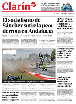 Prima pagina Clarín di oggi - Quotidiano estero