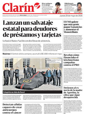 Prima pagina Clarín di oggi - Quotidiano estero