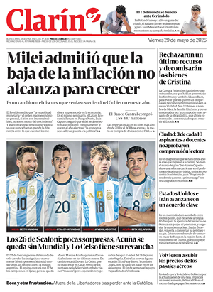Prima pagina Clarín di oggi - Quotidiano estero