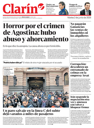Prima pagina Clarín di oggi - Quotidiano estero