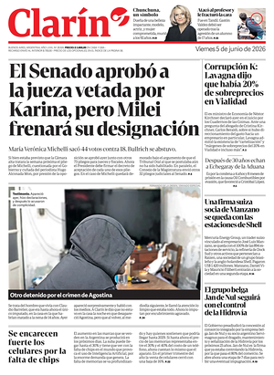 Prima pagina Clarín di oggi - Quotidiano estero