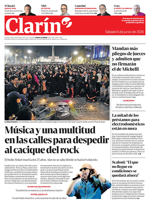 Prima pagina Clarín di oggi - Quotidiano estero