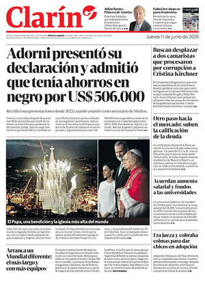 Prima pagina Clarín di oggi - Quotidiano estero