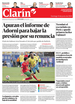 Prima pagina Clarín di oggi - Quotidiano estero
