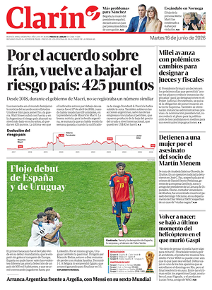Prima pagina Clarín di oggi - Quotidiano estero