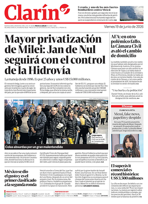 Prima pagina Clarín di oggi - Quotidiano estero