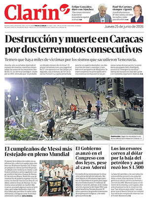 Prima pagina Clarín di oggi - Quotidiano estero