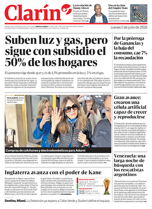 Prima pagina Clarín di oggi - Quotidiano estero