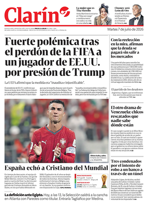 Prima pagina Clarín di oggi - Quotidiano estero