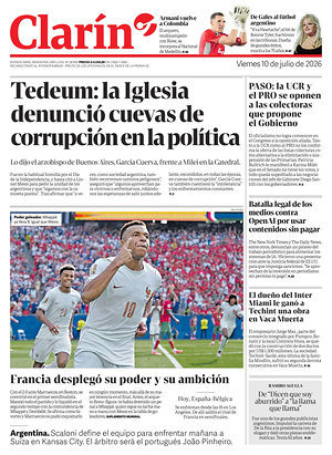 Prima pagina Clarín di oggi - Quotidiano estero