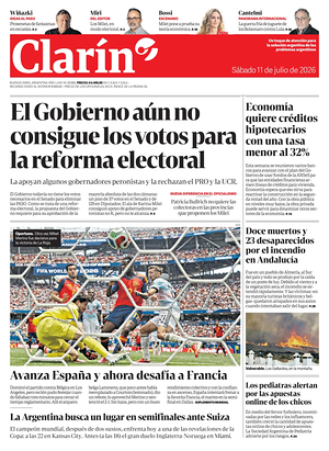 Prima pagina Clarín di oggi - Quotidiano estero