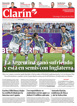 Prima pagina Clarín di oggi - Quotidiano estero