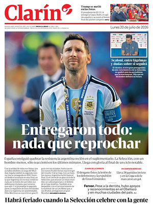 Prima pagina Clarín di oggi - Quotidiano estero