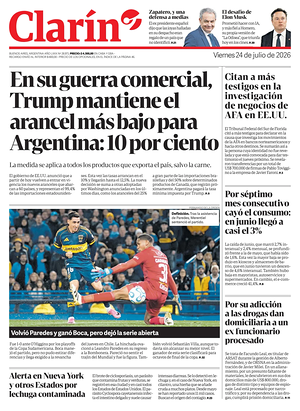 Prima pagina Clarín di oggi - Quotidiano estero