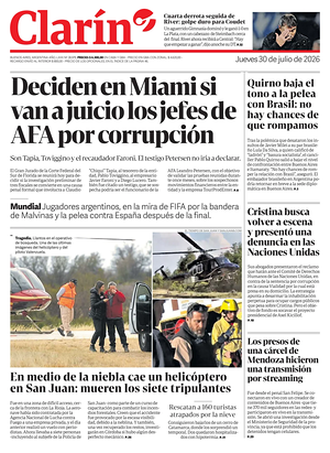 Prima pagina Clarín di oggi - Quotidiano estero