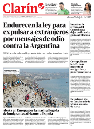 Prima pagina Clarín di oggi - Quotidiano estero