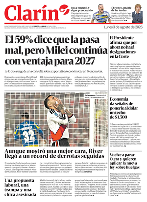 Prima pagina Clarín di oggi - Quotidiano estero