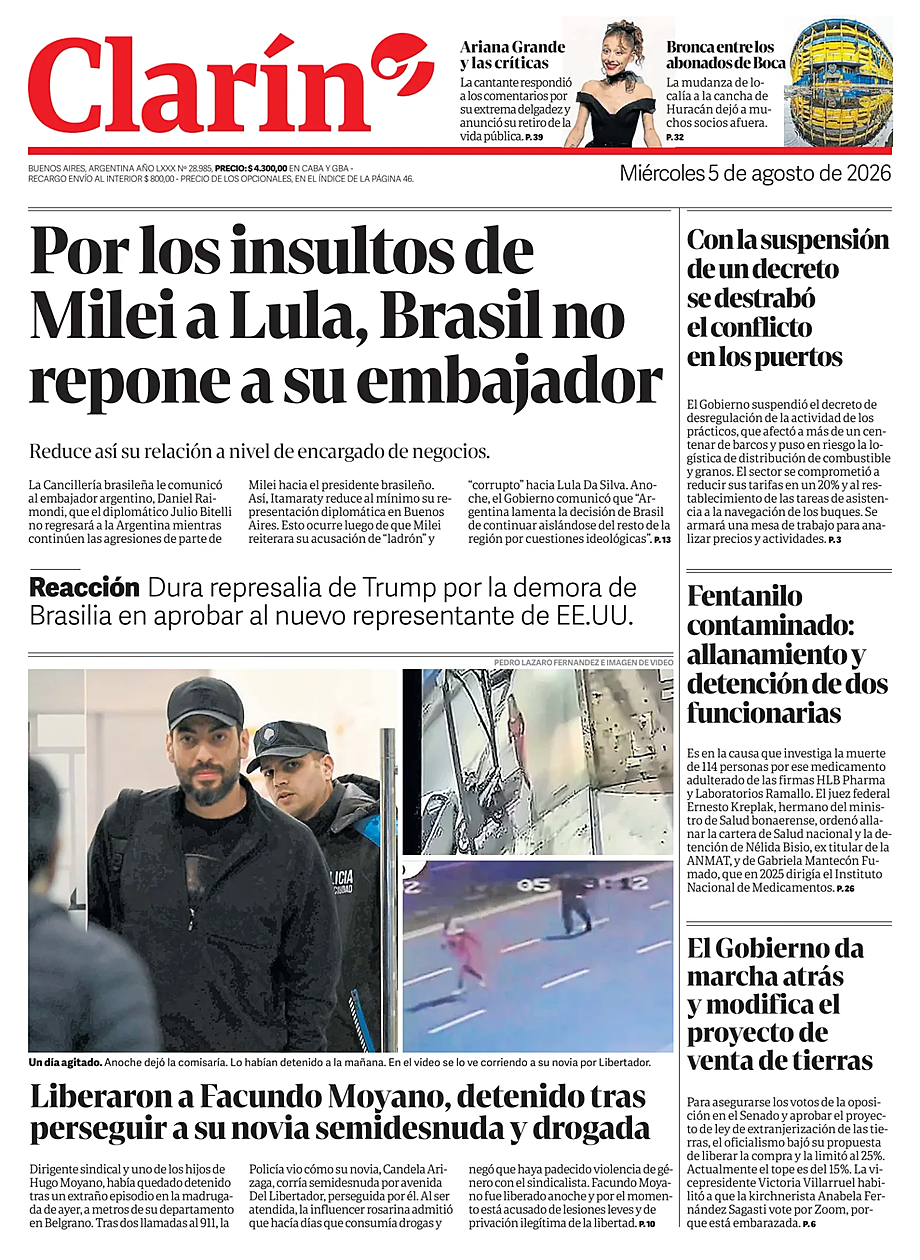 Tapa de Clarín de hoy